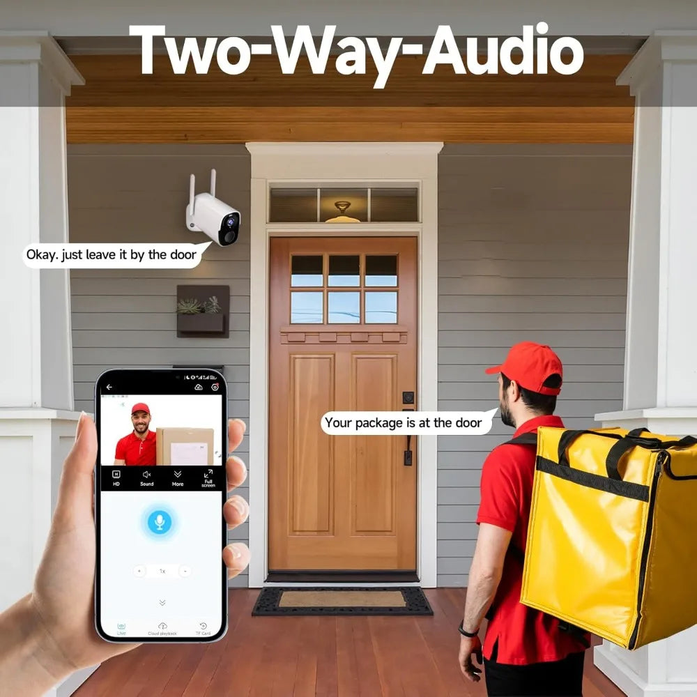 4pc security cameras wireless outdoor, 2k battery powered security camera for home, wifi camera surveillance indoor system with