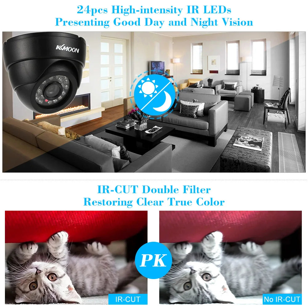 Infrared Hemisphere Analog Camera Security 1200TVL Surveillance Camera CCTV Indoor Night Vision 1/3 In CMOS IR-CUT NTSC System