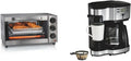 Sure-Crisp Toaster Oven Air Fryer Combo, 9' Pizza Fit, 4-Slice, 12-Cup Coffee Maker with Glass Carafe