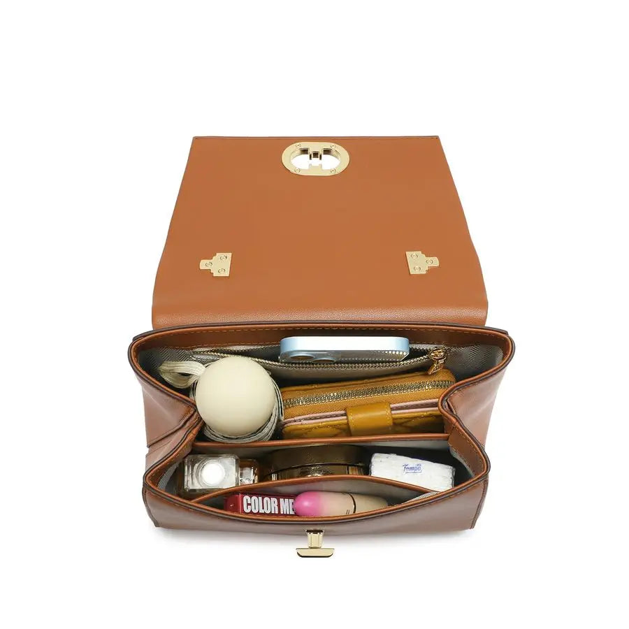 Handle Bag Leather Satchel Bags for Women Luxury Designer Business Crossbody Work Purse with Multiple Internal Pockets