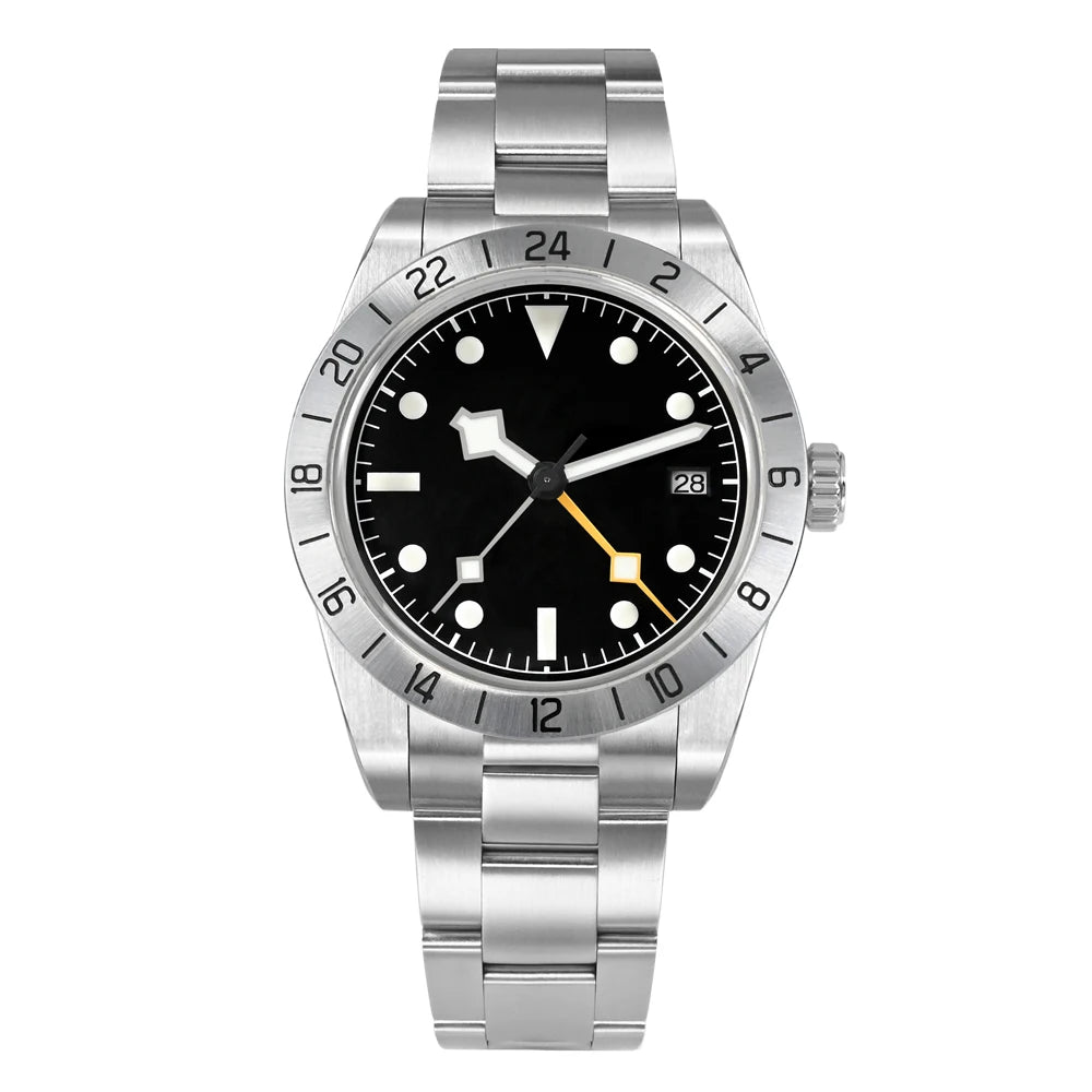 San Martin NH34 39mm BB GMT Luxury Men's Watches Business Dress Watch For Men Automatic Mechanical Sapphire Date Windows BGW9