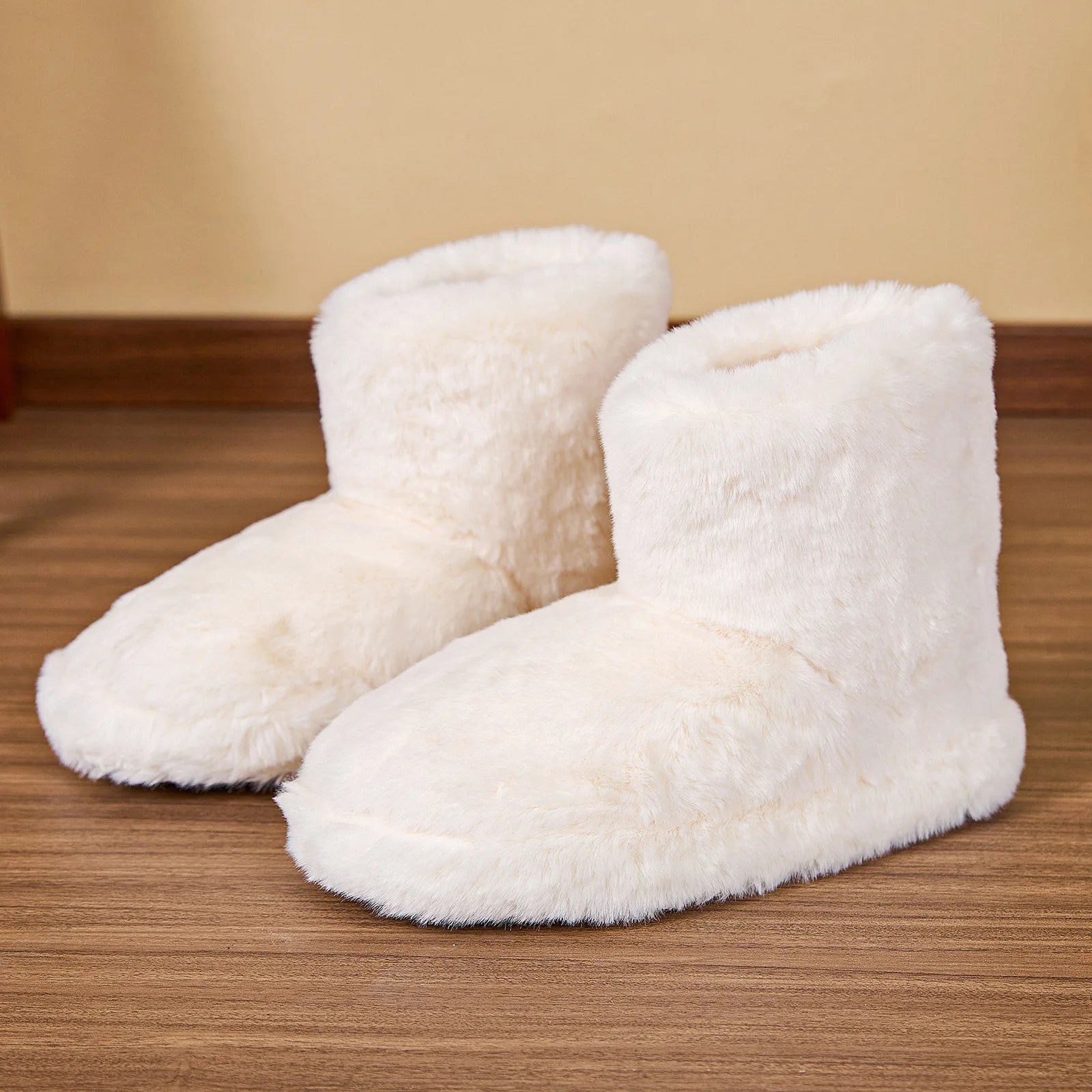 Fluffy Women's Shoes Home Winter Plush Luxury Designer Ankle Boots Female Flat Fashion Indoor Casual Fuzzy Fur Booties Elegant