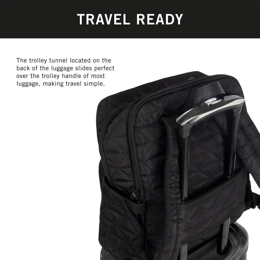 Tower Collection Lightweight Hardside Expandable 8Wheel Spinner Travel Luggage, Black, 2Piece Bundle Carry On Backpack