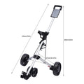 3 Wheel Push Pull Golf Cart Foldable Lightweight Golf Push Cart Portable Aluminum Alloy Golf Trolley with Foot Brake