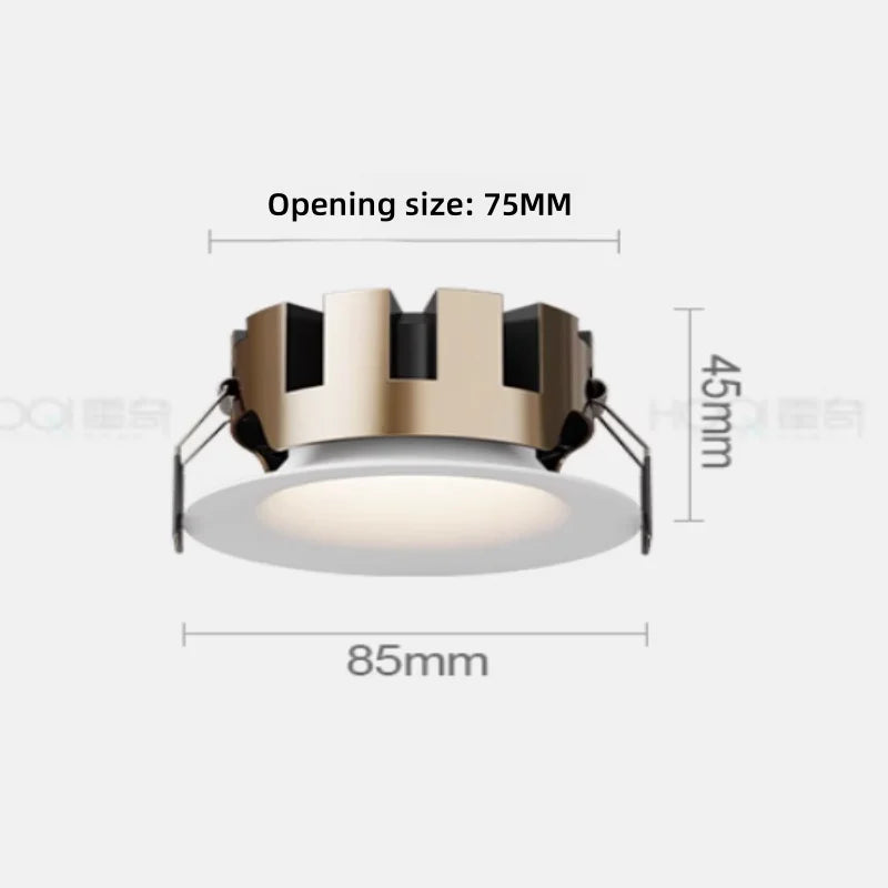 2025 The latest bezel-free spotlight embedded arc non-embedded living room deep anti-glare eye protection downlight