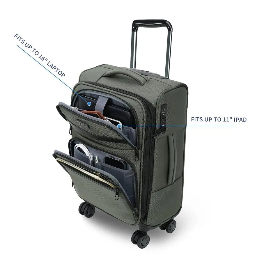 Expandable Carry On Luggage with Front Business Pockets20 Inch Suitcases with Spinner Wheels amp Builtin TSA Lock, Durable Suitc