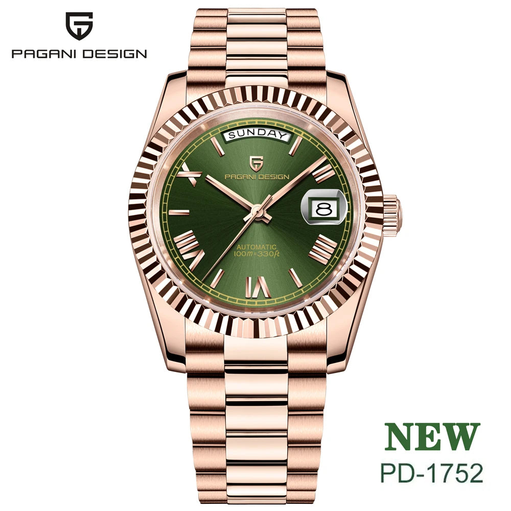 2026 New PAGANI DESIGN Enamel Dial DD36 Men's Watches Silver Gold Luxury Automatic Watch Men Waterproof Mechanical Wristwatch