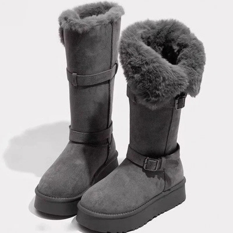 2025Winter New Thick-Soled Height-Increasing Fleece-Lined Thickened Long Snow Boots