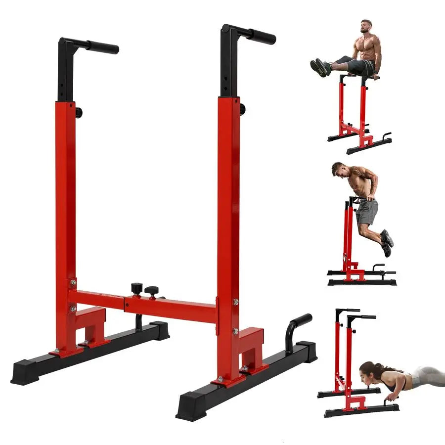 Dip Stand 500 LBS Capacity, 80 Levels Adjustable Dip Bars, Dip Station Machine for Home Gym