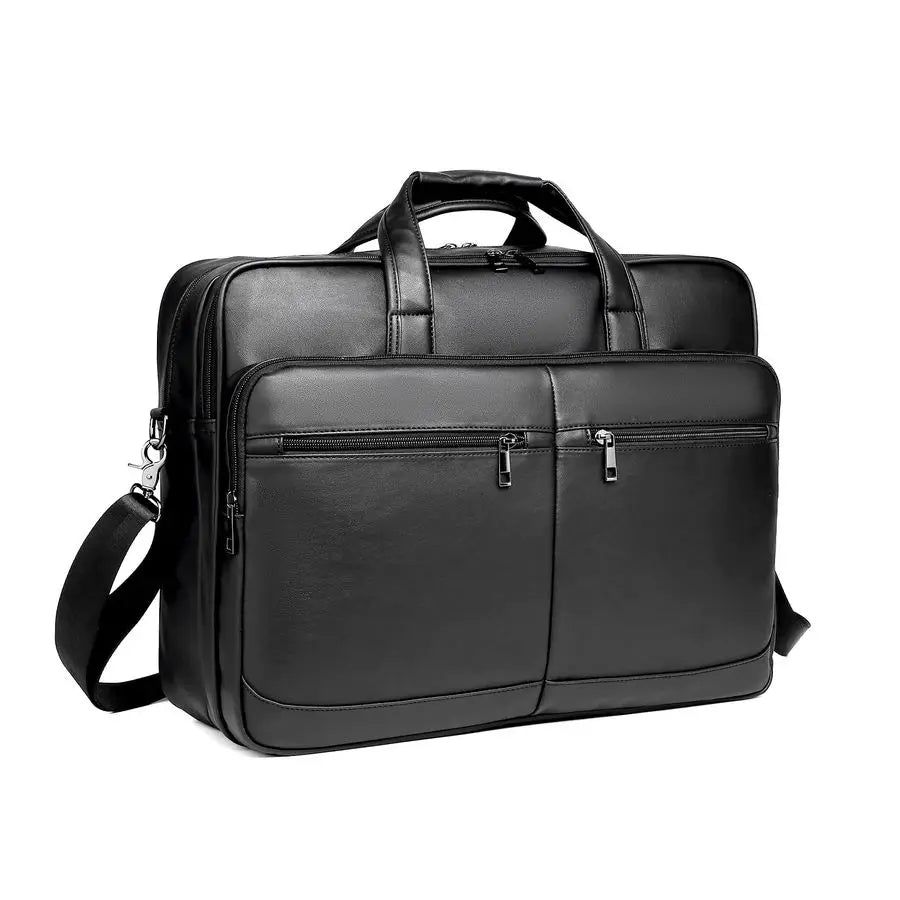 Leather Messenger Bag, 15.6 Inch 17.3 Inch Laptop Briefcase Satchel Computer Shoulder Bag Business Handbag