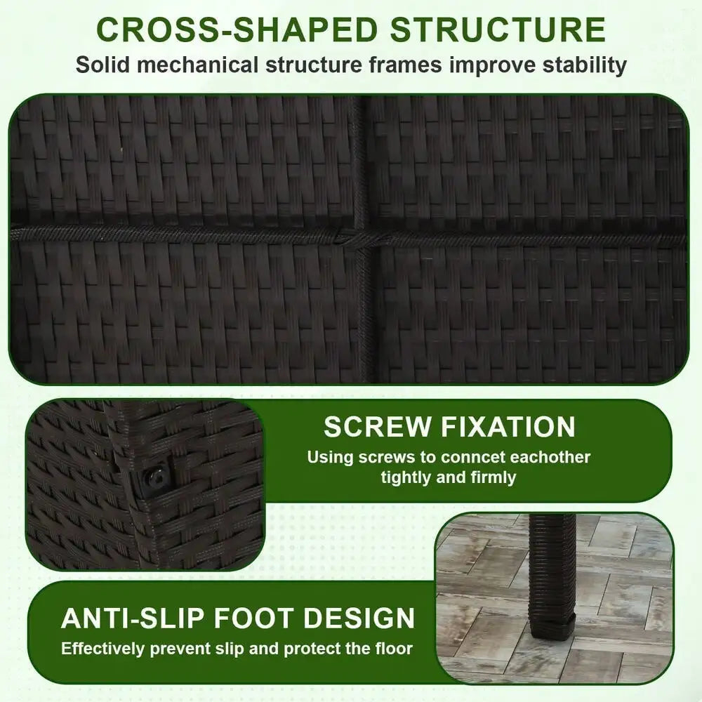 Patio Furniture Set 3 Pieces Outdoor Rattan Chair Conversation Sets for Yard