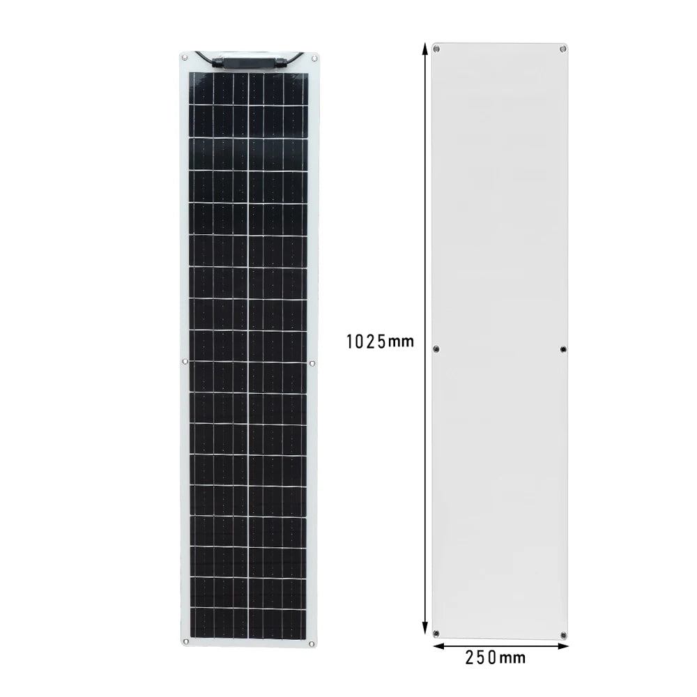 100W Flexible Solar Panel Monocrystalline Silicon 50W 100 Watt Solar Panels For Boat Car Motorhome Yacht 12v/24V Battery Charge