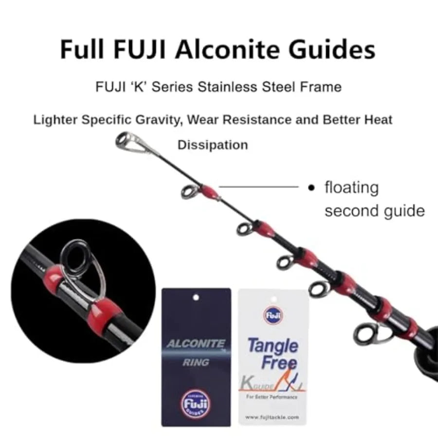 Telescopic Fishing Rod Ultralight or Light Carbon Fiber Rod for Spinning Casting with Fuji Alconite Rings and Reel Sea