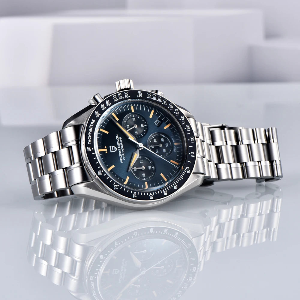 2025 New PAGANI DESIGN Moon V6 Men's Watches Luxury Quartz Watch For Man Chronograph VK63 Men Gift AR Sapphire Mirror Luminous