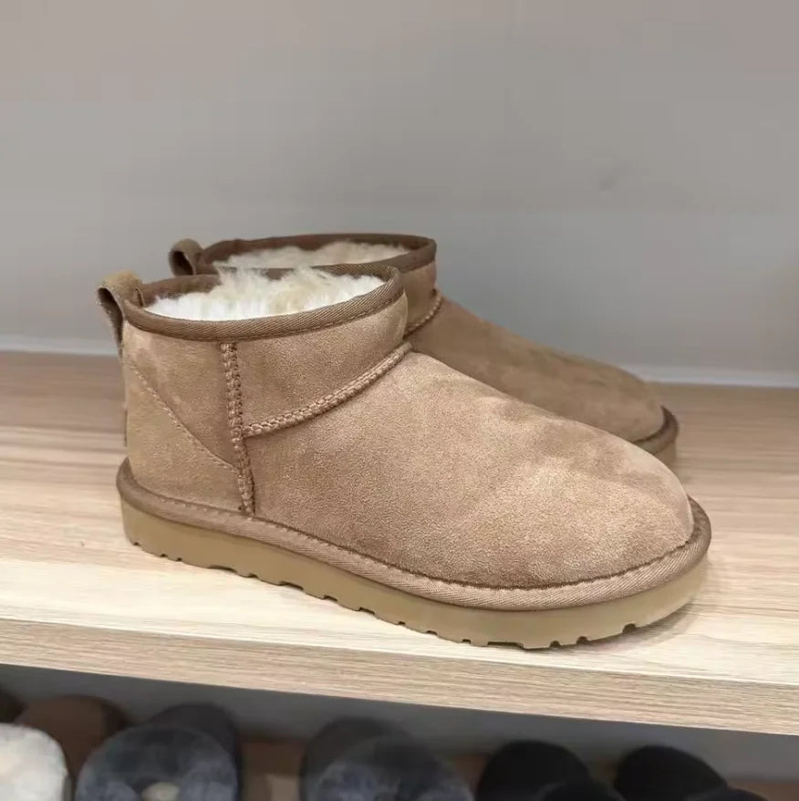 2026 New Winter Snow Boots Ladies Platform High Heel Shoes Women Ankle Boots Luxury Designer Classic Ultra Mini Fur Boot