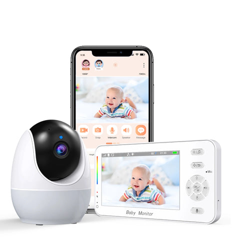 4.3Inch IPS Screen 2MP 1080P PTZ IP Dome Camera Night-Lamp Feeding Timer  Cry Detection Home Security CCTV Intercom Baby Monitor