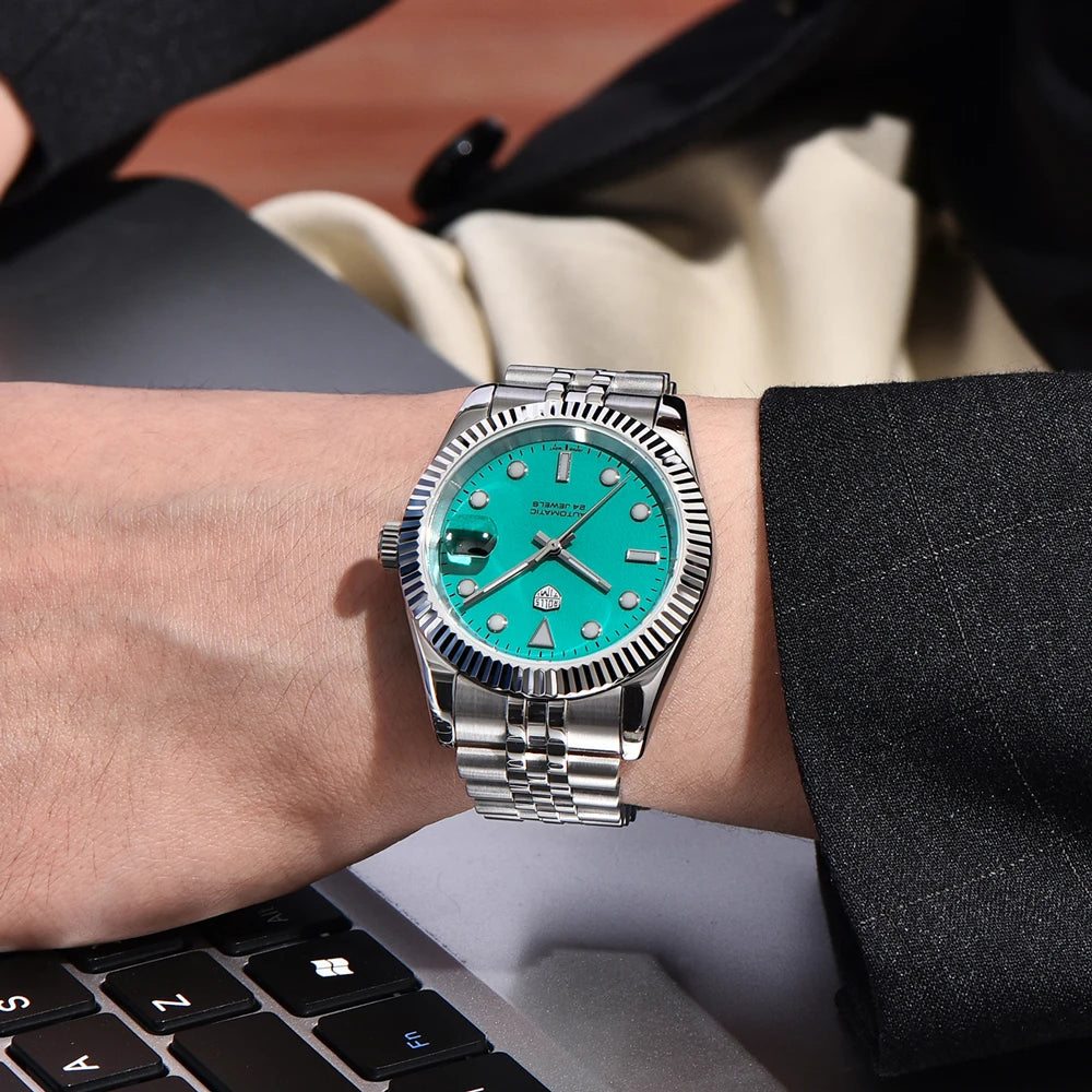 RollsTimi 2025 New Men's Watches Top Luxury Mechanical Automatic Watch For Men AR Sapphire Super Luminous Waterproof Clock Gift