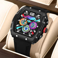 RUIGE Night light three-eyed six-needle silicone strap quartz watch fashion trend leisure gift men's wristwatch