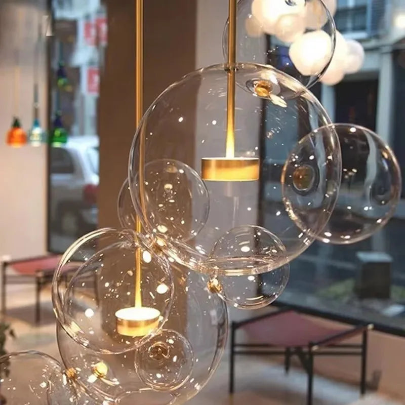 Postmodern Hanglamp Matglas Globes Eetkamer Iron Bubbles Ball Glass Light For  Foyer Kitchen Dinning Room Island Led Pendant