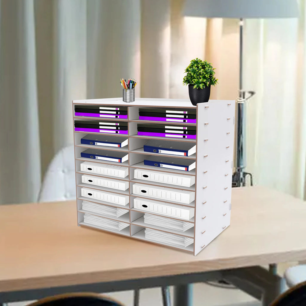 Wood Paper Mail Tray Sorter Office Desktop File Literature Organiser Classroom Vertical Magazine Storage Rack
