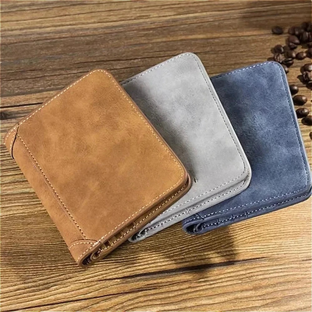 Men's Wallet Leather Billfold Slim Hipster Cowhide Credit Card/ID Holders Inserts Coin Purses Luxury Business Foldable Purse