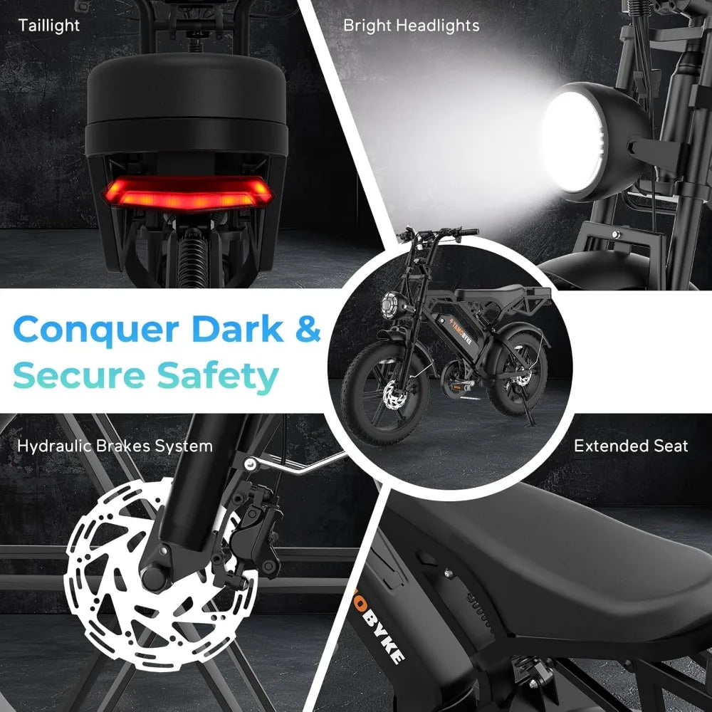 V20/V29 Series Electric Bike for Adults, 1500W/2000W Motor (Peak), 30MPH/32MPH Electric Dirt Ebike,20'' Fat Tire, Customized