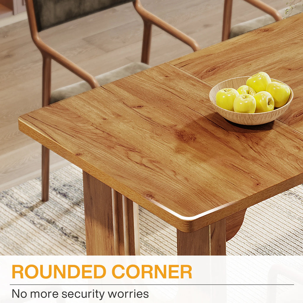 Tribesigns Modern Dining Table for 6 to 8 People, 71" Large Kitchen Dining Table with Wood Pedestal Base,