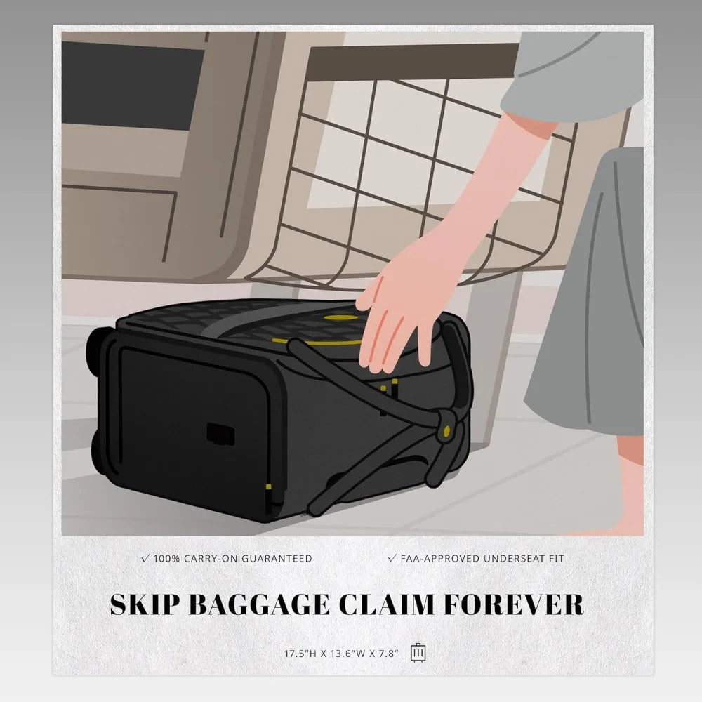 Spinner Carry-On Luggage 18x14x8 Inches, USB Charging Ports, Padded Laptop Pocket, Airplane Personal Item Bag