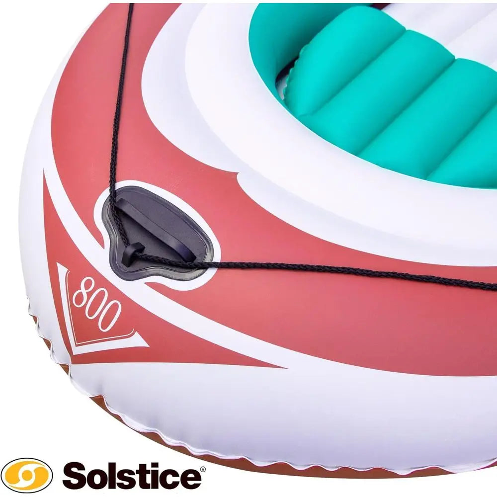 Inflatable Boat for Lakes, Rivers & Beaches – Heavy-Duty Raft with Swivel Oar Locks, Rod Holders & Inflatable Seats – Voyager, F