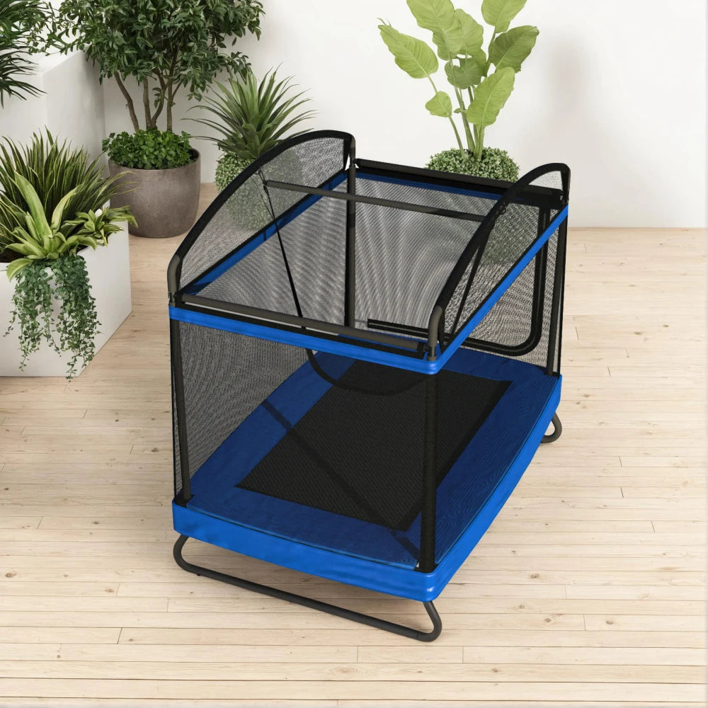 4*6ft  Outdoor Square Trampolines for Kids Adults Long Rectangular Tumbling Trampoline