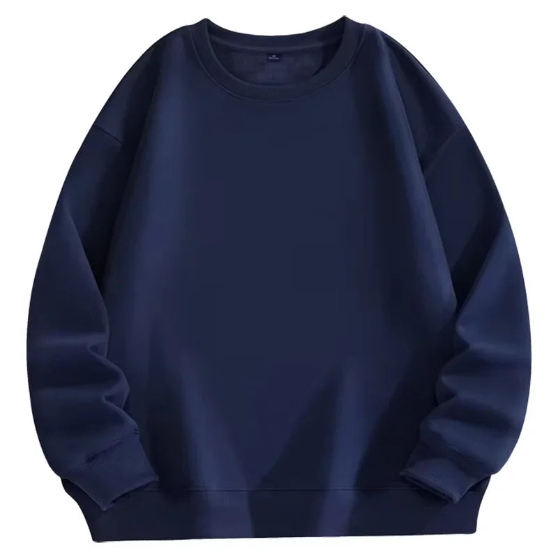 Loose Casual Sweatshirt Men's Solid Color Autumn and Winter Hot-selling Simple and Comfortable Unisex Round-neck Sweatshirt