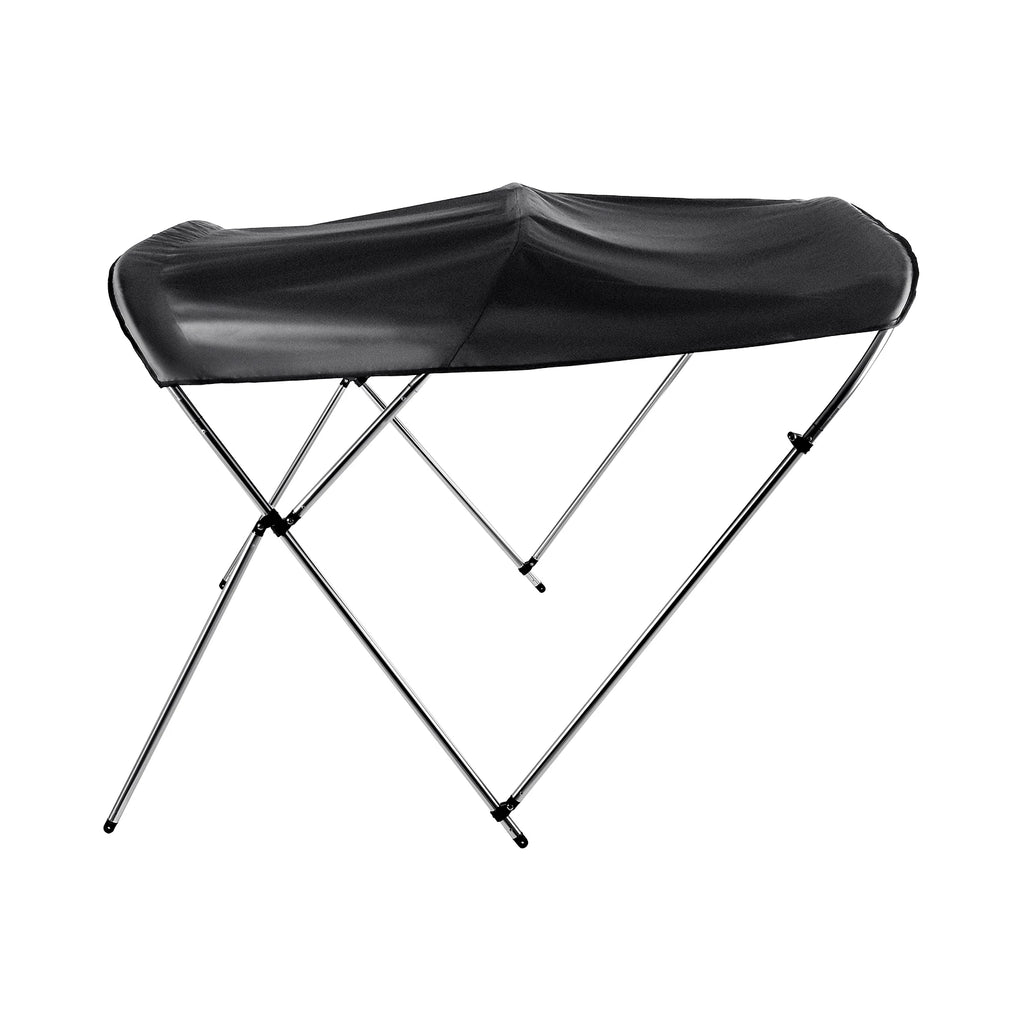 3 Bows Yacht Sunshade Top Cover with Aluminum Alloy Frame Fishing Camping Tent Sailboat Outdoor Sun Shelter Awning Cover Black