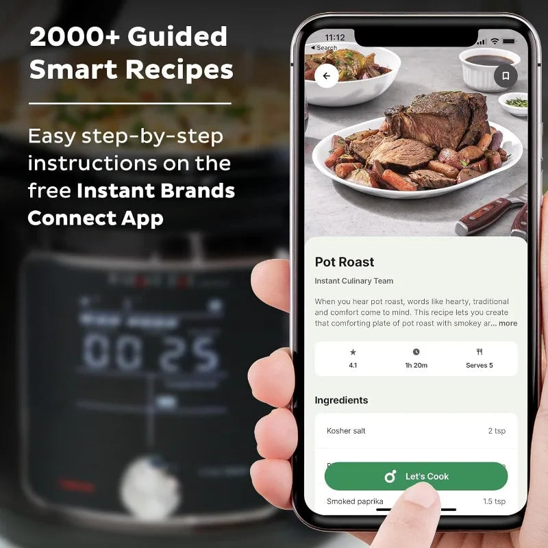 Instant Pot Pro Plus Wi-Fi Smart 10-in-1, Pressure Cooker, Slow Cooker, Rice Cooker, Steamer, Sauté Pan, Yogurt Maker, Warmer