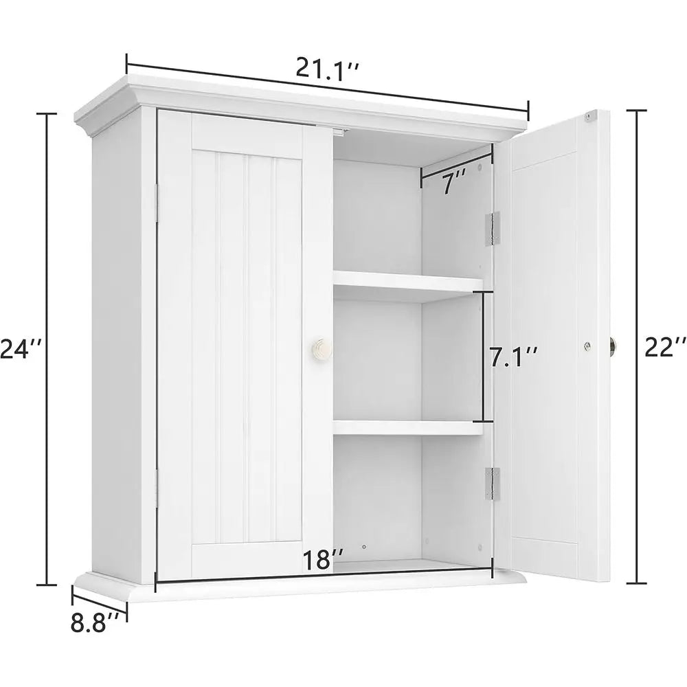 Over Toilet Storage Cabinet with 2 Doors & Adjustable Shelves for Bathroom