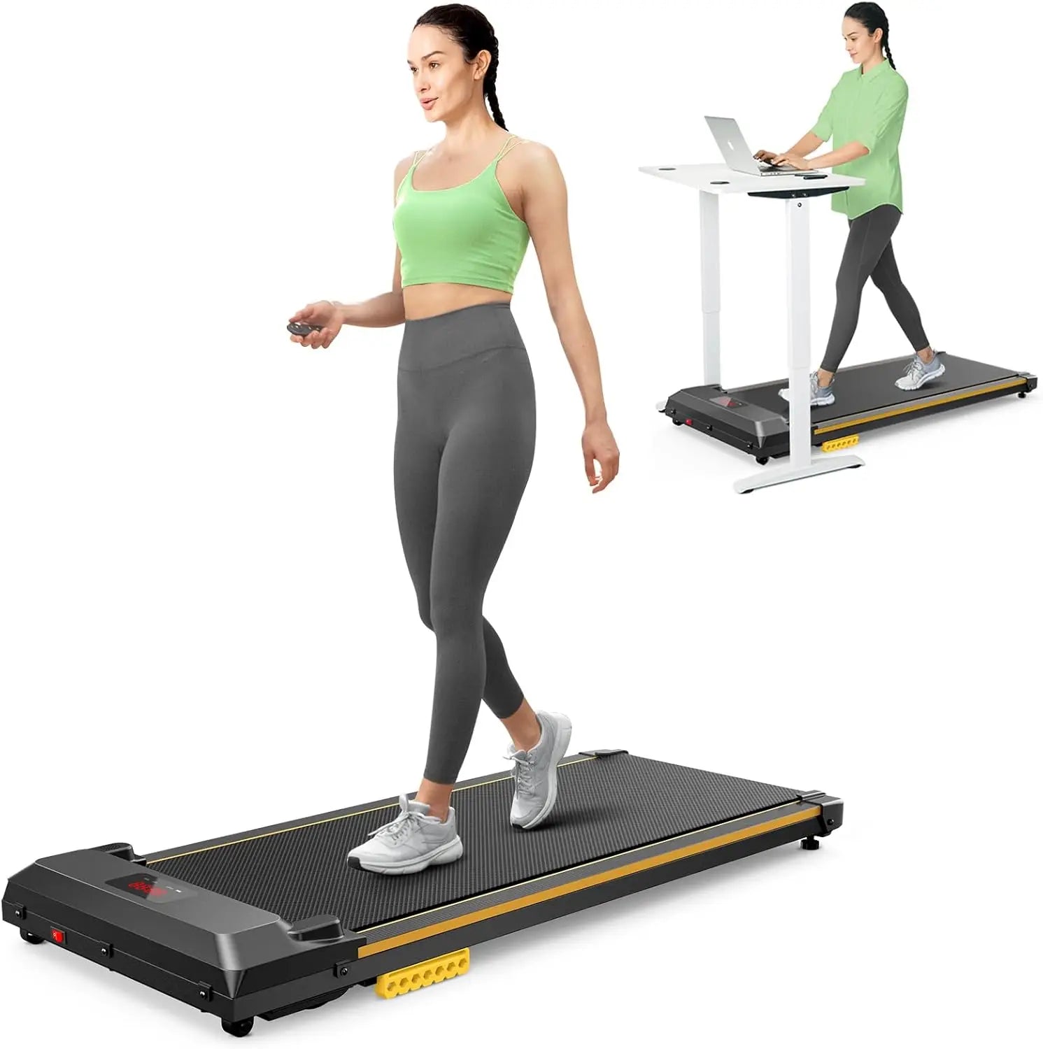 Under Desk Treadmill For Office Under Desk, Walking Pad 2 In 1 For Home/Office, Portable Walking Pad Treadmill With Remote