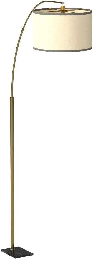 Logan Arc Floor Lamp, Gold/Brass Standing Lamp for Living Room, Office, Bedroom – Modern Decor, Reading Light