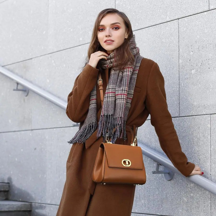 Handle Bag Leather Satchel Bags for Women Luxury Designer Business Crossbody Work Purse with Multiple Internal Pockets
