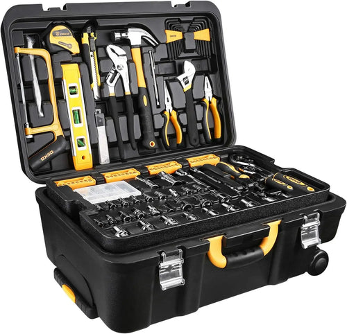 258-Piece Rolling Tool Kit with Portable Case, Wrench Set for Home and Professional Use