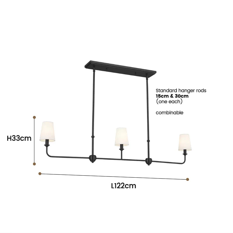 American Wrought Iron Vintage Chandelier Kitchen Island Lighting For Restaurant Bar Living Room Polished Gold/ Black Light