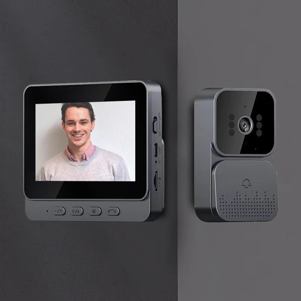 Video Doorbell Video Intercom Doorbell Camera 1080P 4.3inch IPS Screen Eye Peephole Camera 2.4G for Villa Home Office Apartment