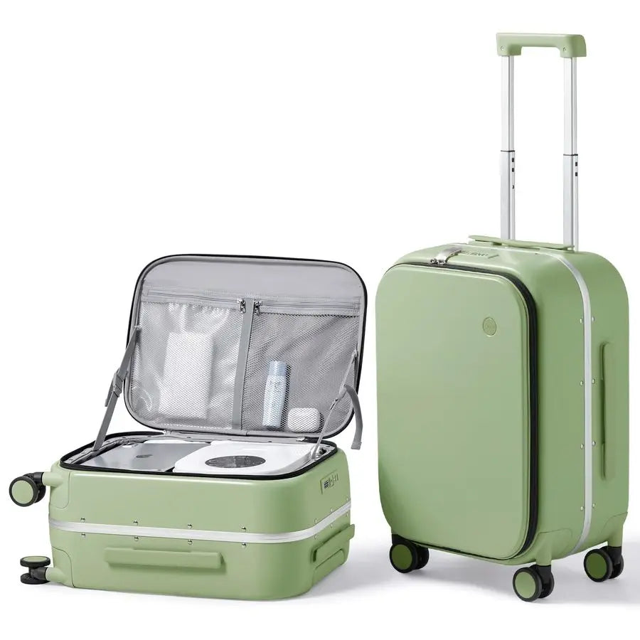 Inch Carry On Luggage 22x14x9 Airline Approved PC Hard Shell Suitcase Top Opening Aluminum Frame Travel Suitcases with Wheels, A