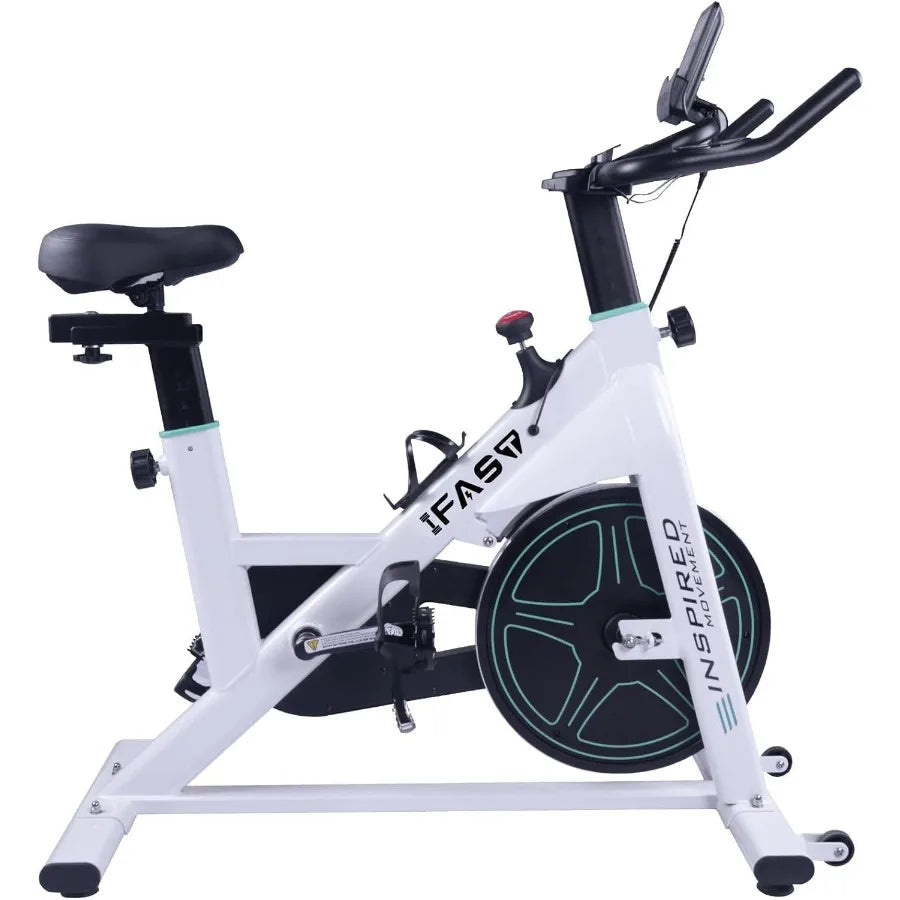 Stationary Bikes for Home Spin Indoor Exercise Bike with LCD Monitor and Comfortable Seat Cushion for Home Gym Cardio Fitness T
