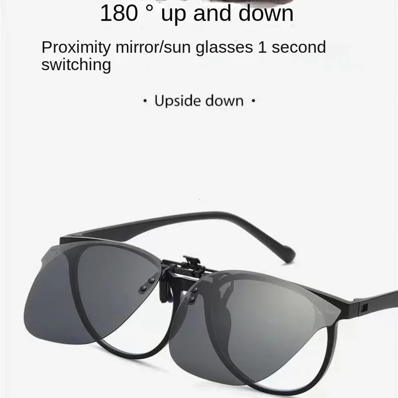Men Clip On Sunglasse Polarized Flip up Glasses Women Gradient Photochromic Anti UV400 Sunglasses Night Vison Goggles