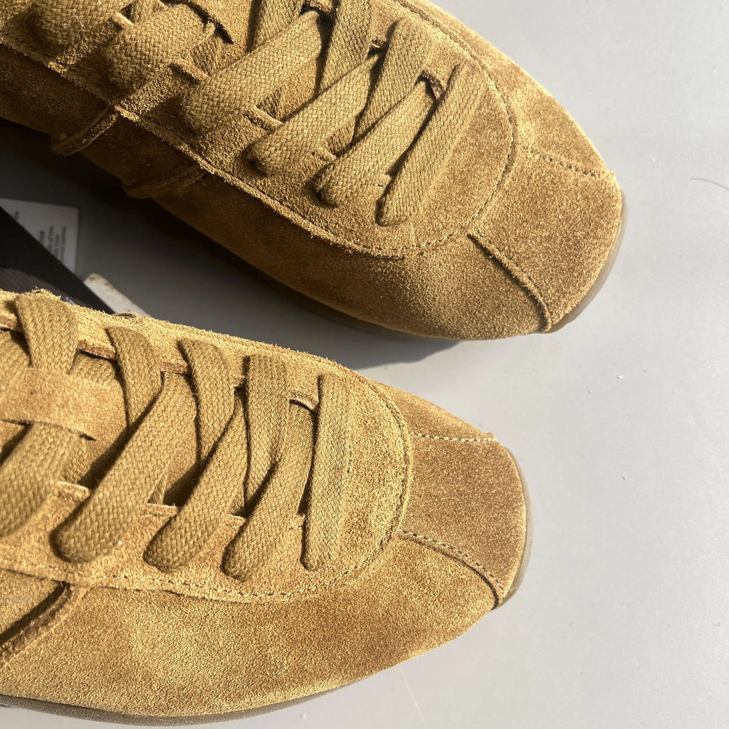 Women's Cowhide Suede Sneakers Thick Soled Lace Up Sports Shoes Daily Leisure Patchwork Comfortable Versatile Good Outside Shoes