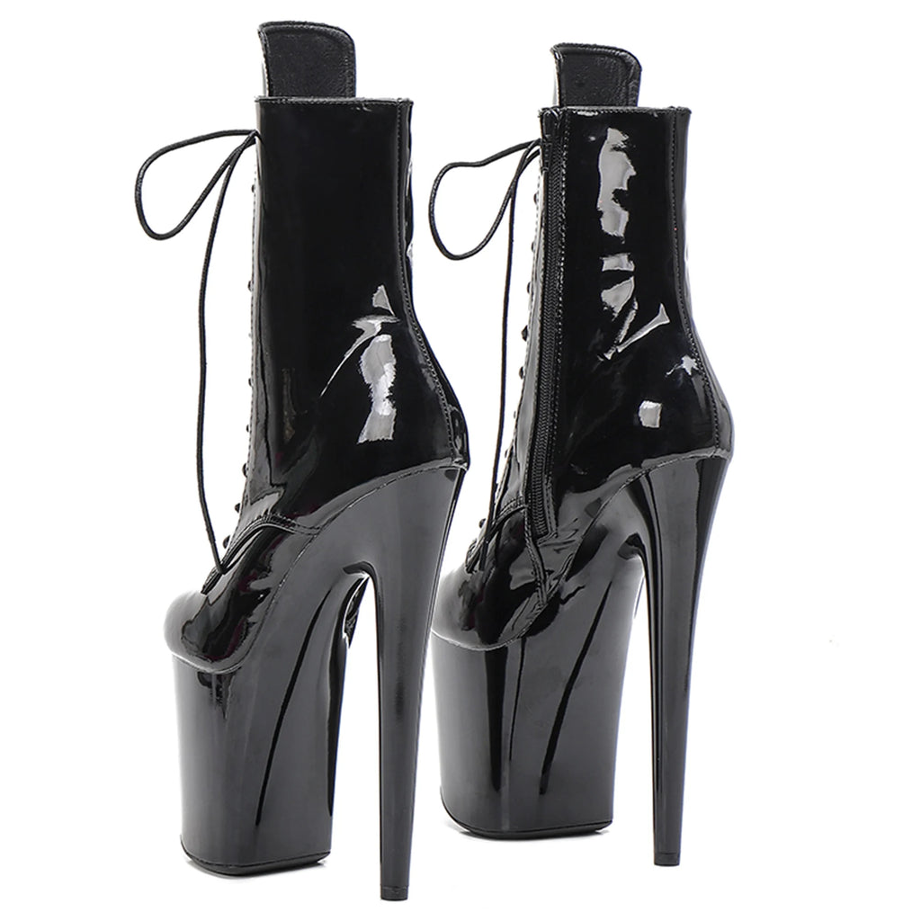 WUXIN H&P Women's 8 Inch Pole Dance Ankle Boot Shoes, Exotic Stiletto Platform Stripper Heels