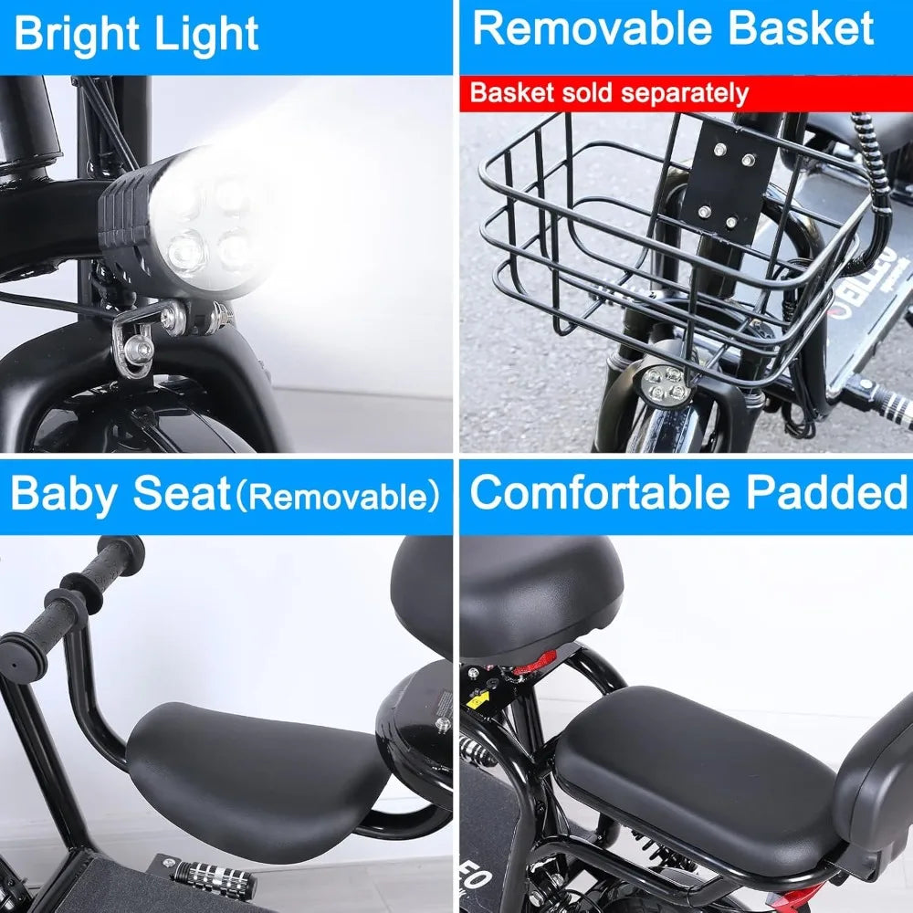 Electric Scooter with Seat for Adult, 36V Electric Scooter with 500W Peak Power Motor, 20 Mile Range, 17.4mph, Dual Brakes