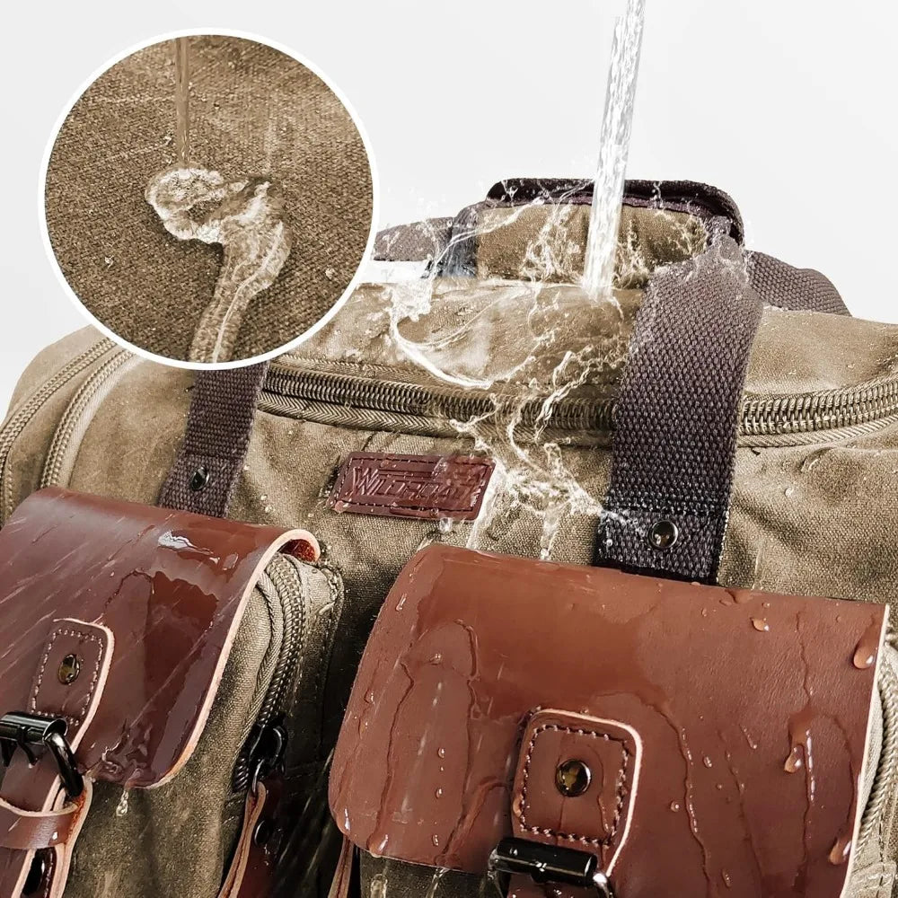 Waterproof 60L Canvas Duffle Bag for Weekend Travel and Overnight Adventures