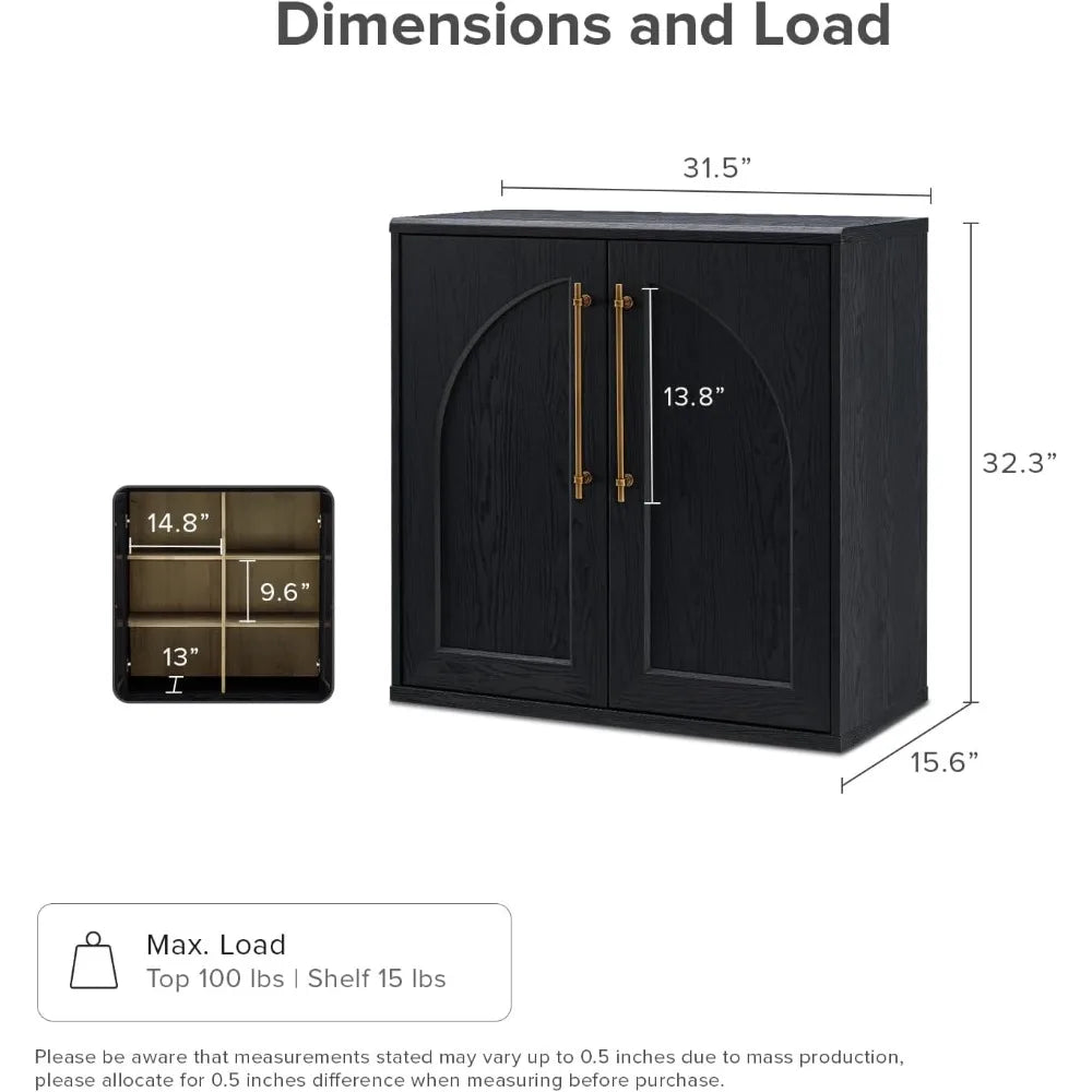 Blake Storage Cabinet, Small Modular Accent Display Sideboard Buffet Cabinet with Storage, Media Console Credenza, for Kitchen,