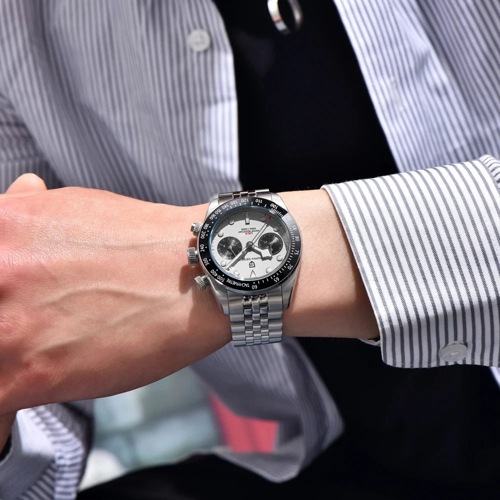 PAGANI DESIGN 2025 New BB Panda Men's Watches Retro Luxury Quartz Watch For Men Sport Chronograph Stainless steel Bracelet Watch
