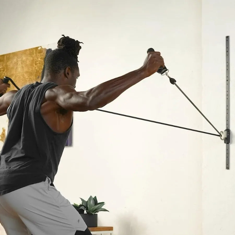 Kinetic Bands Space Saver Gym Resistance Bands Exercise Equipment for at Home Fitness Workout with Wall Anchor System Featuring
